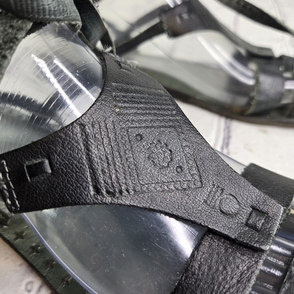 Free People black leather boho hippie gladiator ankle wrap sandals - Picture 11 of 12